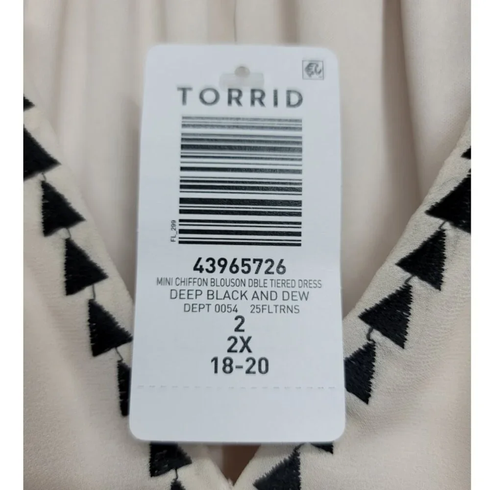 NWT Torrid 2 Mini Chiffon Double Tiered Dress 2X 18 20 - Picture 9 of 10
